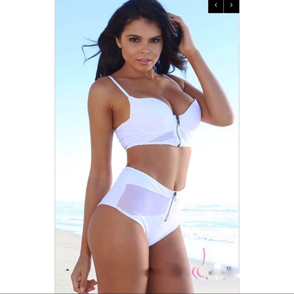 White two piece swimsuit NWT
